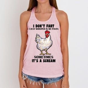 I Don't Fart I whisper In My Pants It's A Scream Women's Knotted Racerback Tank