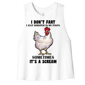 I Don't Fart I whisper In My Pants It's A Scream Women's Racerback Cropped Tank