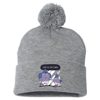 I Don't Fly That's Cardio Pigeon Funny Pom Pom 12in Knit Beanie