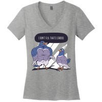 I Don't Fly That's Cardio Pigeon Funny Women's V-Neck T-Shirt