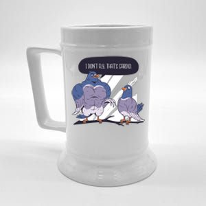 I Don't Fly That's Cardio Pigeon Funny Beer Stein