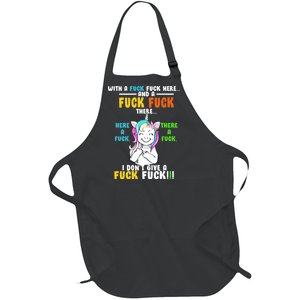 I Don't Give A Fuck Fuck Offensive Funny Unicorn Full-Length Apron With Pockets