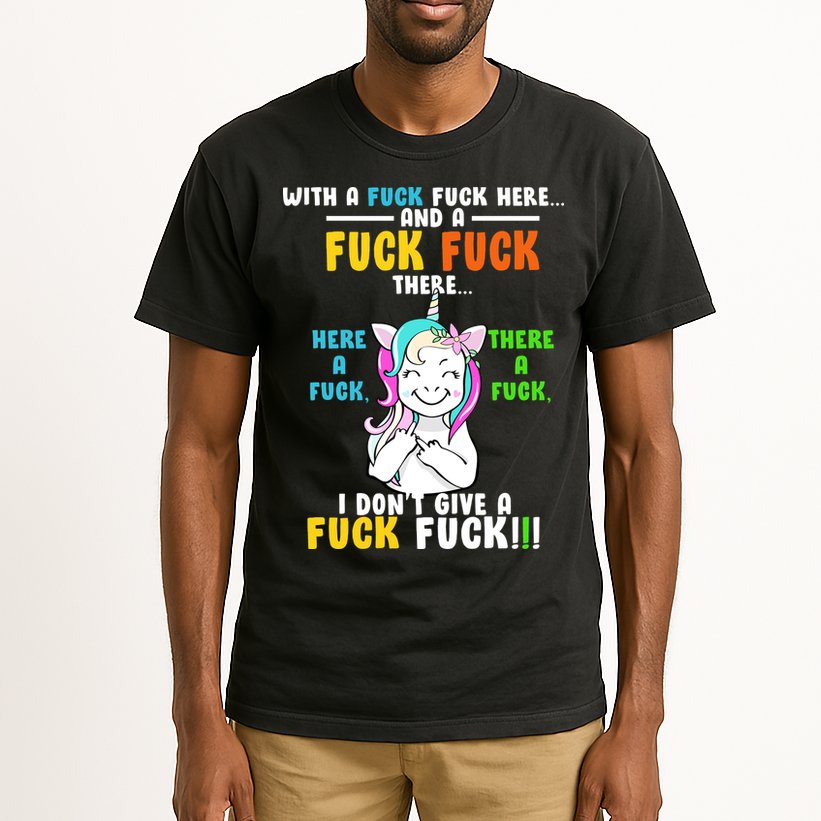 I Don't Give A Fuck Fuck Offensive Funny Unicorn Tall T-Shirt