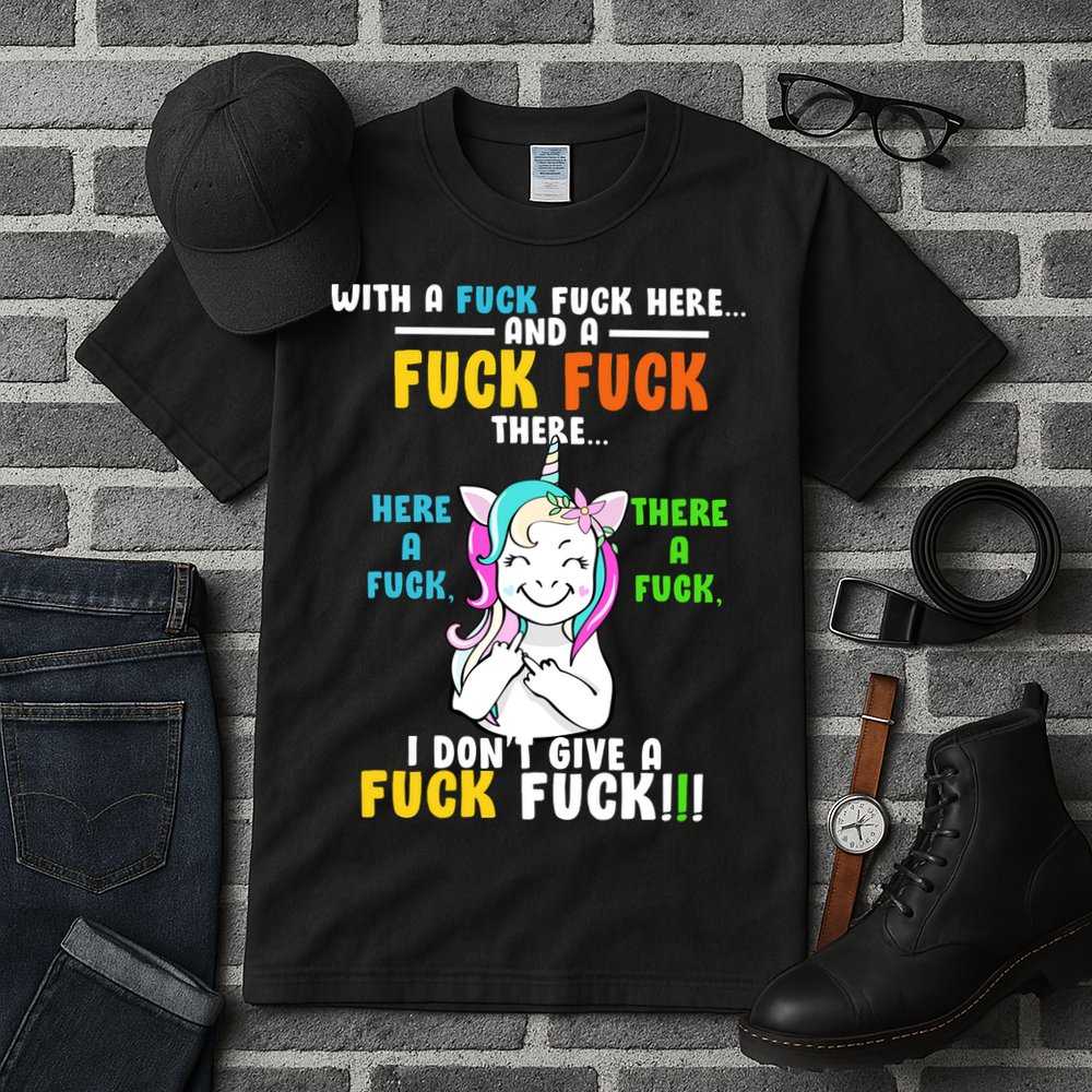 I Don't Give A Fuck Fuck Offensive Funny Unicorn Tall T-Shirt