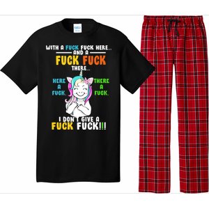 I Don't Give A Fuck Fuck Offensive Funny Unicorn Pajama Set