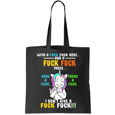 I Don't Give A Fuck Fuck Offensive Funny Unicorn Bag