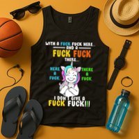I Don't Give A Fuck Fuck Offensive Funny Unicorn Tank Top