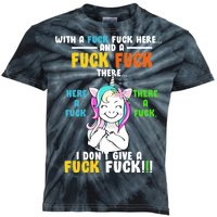 I Don't Give A Fuck Fuck Offensive Funny Unicorn Kids Tie-Dye T-Shirt