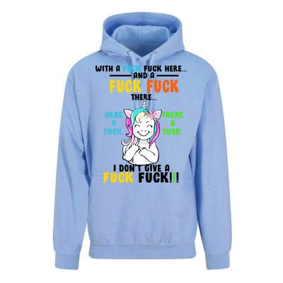 I Don't Give A Fuck Fuck Offensive Funny Unicorn Unisex Surf Hoodie