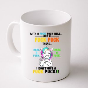 I Don't Give A Fuck Fuck Offensive Funny Unicorn Coffee Mug