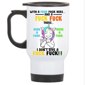 I Don't Give A Fuck Fuck Offensive Funny Unicorn Stainless Steel Travel Mug