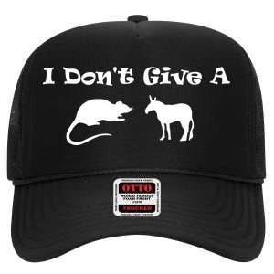 I Don't Give A Rat's Ass High Crown Mesh Back Trucker Hat