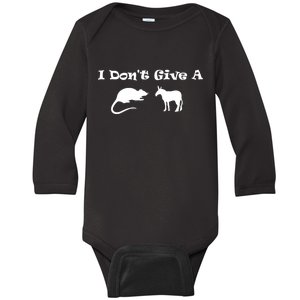 I Don't Give A Rat's Ass Baby Long Sleeve Bodysuit