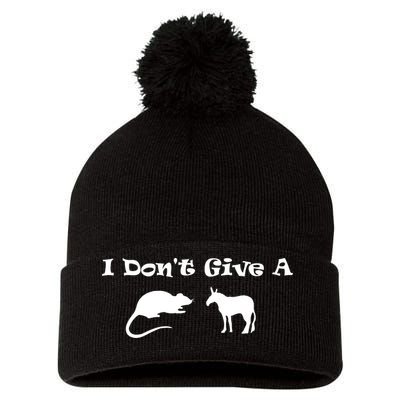I Don't Give A Rat's Ass Pom Pom 12in Knit Beanie