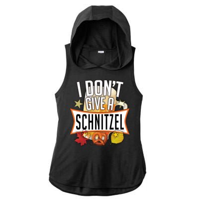 I Don't Give A Schnitzel Ladies PosiCharge Tri-Blend Wicking Draft Hoodie Tank