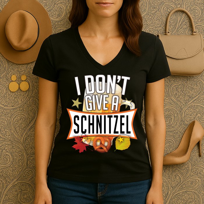 I Don't Give A Schnitzel Women's V-Neck T-Shirt