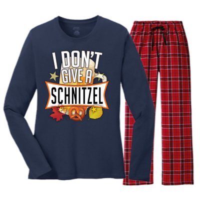 I Don't Give A Schnitzel Women's Long Sleeve Flannel Pajama Set 