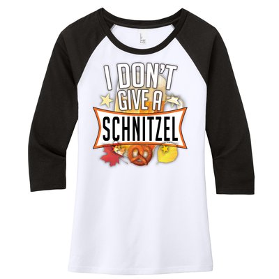 I Don't Give A Schnitzel Women's Tri-Blend 3/4-Sleeve Raglan Shirt