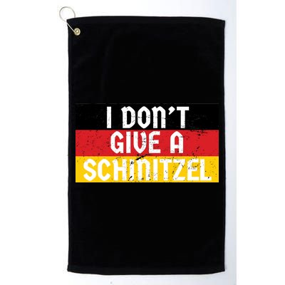 I Don't Give A Schnitzel Funny Oktoberfest Platinum Collection Golf Towel