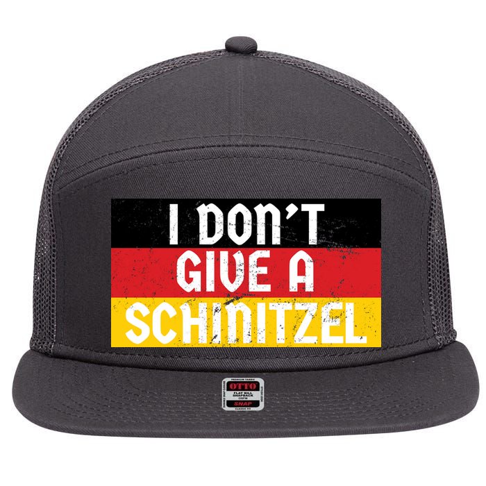 I Don't Give A Schnitzel Funny Oktoberfest 7 Panel Mesh Trucker Snapback Hat
