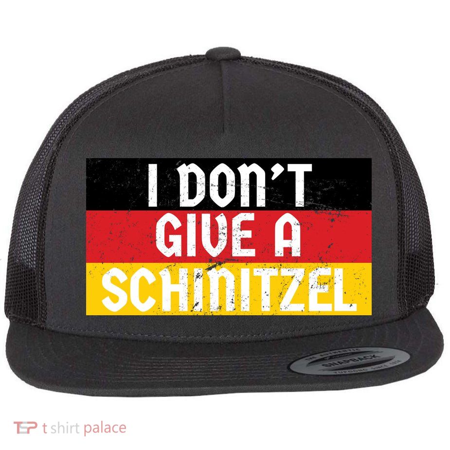 I Don't Give A Schnitzel Funny Oktoberfest Flat Bill Trucker Hat