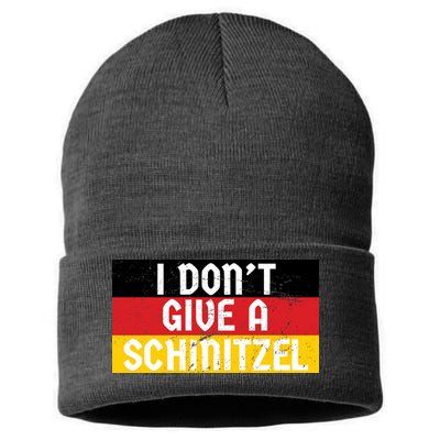 I Don't Give A Schnitzel Funny Oktoberfest Sustainable Knit Beanie