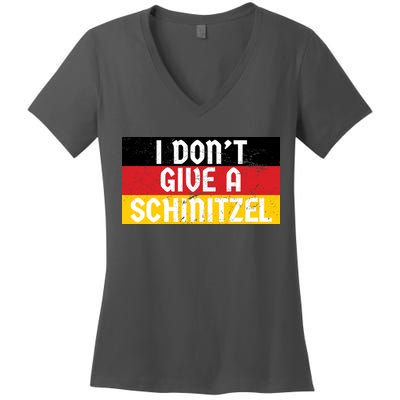 I Don't Give A Schnitzel Funny Oktoberfest Women's V-Neck T-Shirt