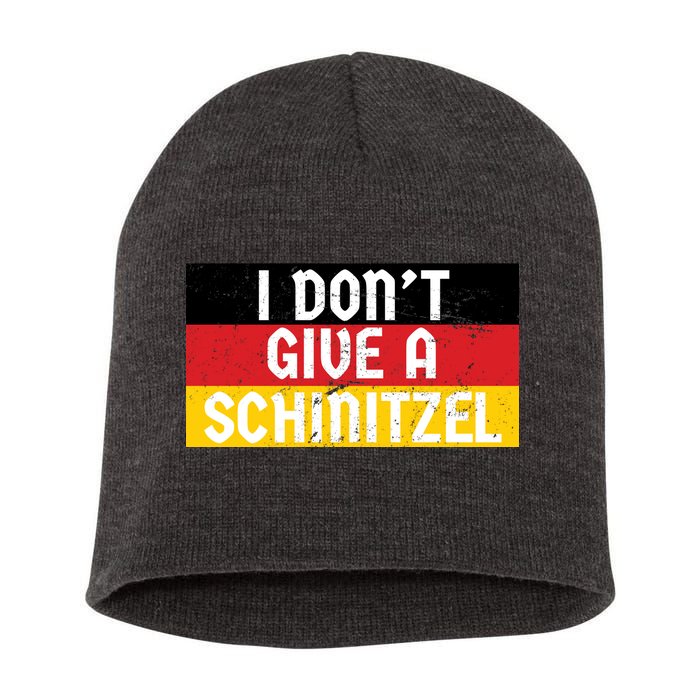 I Don't Give A Schnitzel Funny Oktoberfest Short Acrylic Beanie