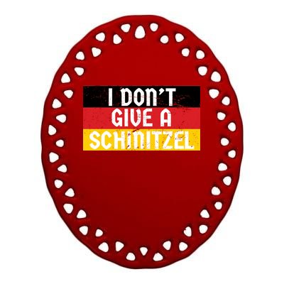 I Don't Give A Schnitzel Funny Oktoberfest Ceramic Oval Ornament