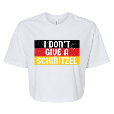 I Don't Give A Schnitzel Funny Oktoberfest Bella+Canvas Jersey Crop Tee