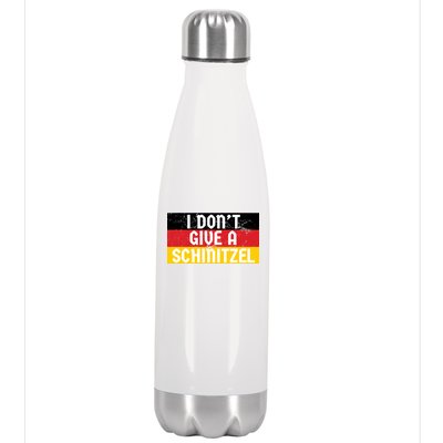 I Don't Give A Schnitzel Funny Oktoberfest Stainless Steel Insulated Water Bottle