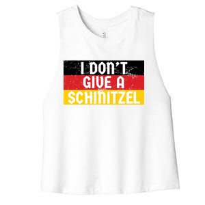 I Don't Give A Schnitzel Funny Oktoberfest Women's Racerback Cropped Tank