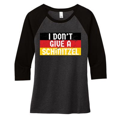 I Don't Give A Schnitzel Funny Oktoberfest Women's Tri-Blend 3/4-Sleeve Raglan Shirt