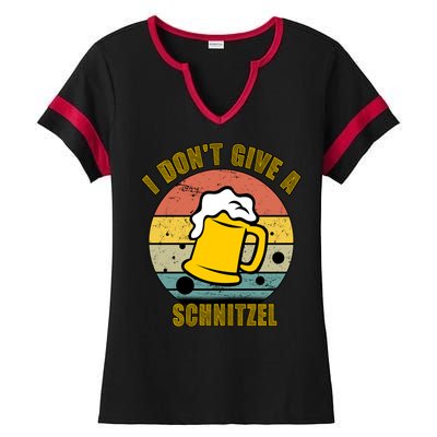 I Don't Give A Schnitzel Funny Oktoberfest Beer Ladies Halftime Notch Neck Tee