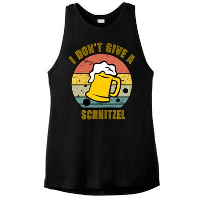 I Don't Give A Schnitzel Funny Oktoberfest Beer Ladies PosiCharge Tri-Blend Wicking Tank