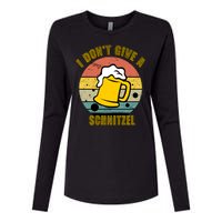 I Don't Give A Schnitzel Funny Oktoberfest Beer Womens Cotton Relaxed Long Sleeve T-Shirt