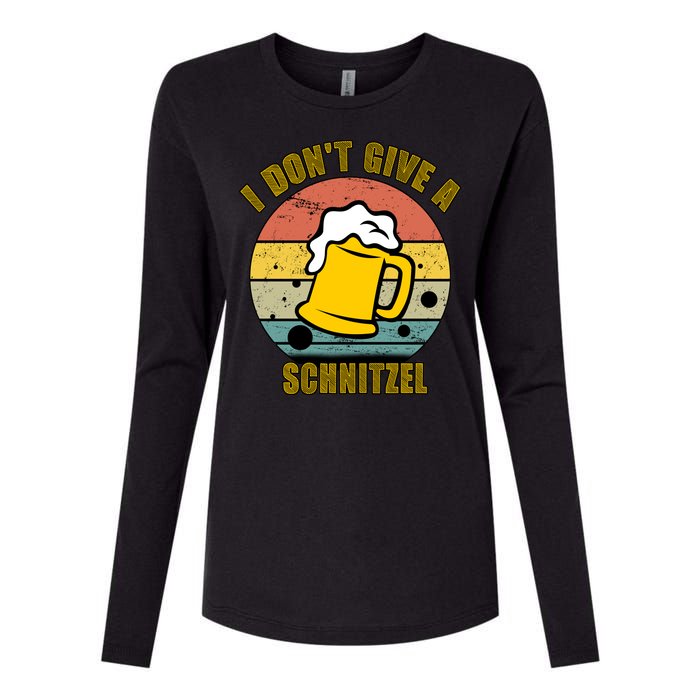 I Don't Give A Schnitzel Funny Oktoberfest Beer Womens Cotton Relaxed Long Sleeve T-Shirt