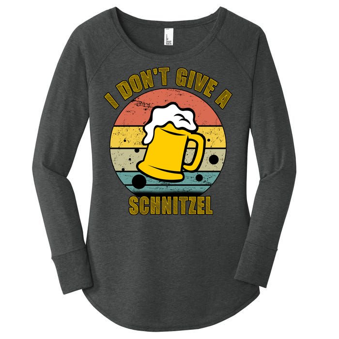 I Don't Give A Schnitzel Funny Oktoberfest Beer Women's Perfect Tri Tunic Long Sleeve Shirt