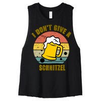 I Don't Give A Schnitzel Funny Oktoberfest Beer Women's Racerback Cropped Tank