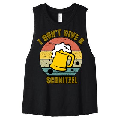 I Don't Give A Schnitzel Funny Oktoberfest Beer Women's Racerback Cropped Tank