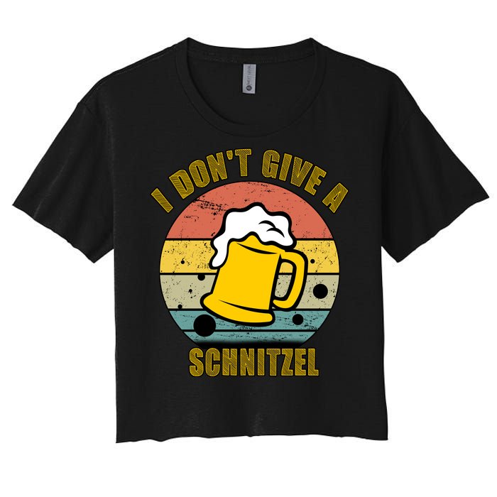 I Don't Give A Schnitzel Funny Oktoberfest Beer Women's Crop Top Tee