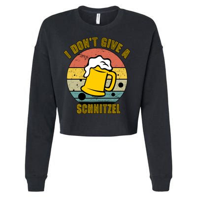 I Don't Give A Schnitzel Funny Oktoberfest Beer Cropped Pullover Crew