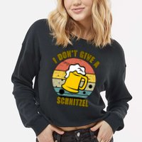 I Don't Give A Schnitzel Funny Oktoberfest Beer Cropped Pullover Crew