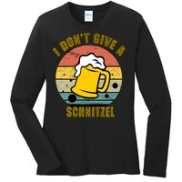 I Don't Give A Schnitzel Funny Oktoberfest Beer Ladies Long Sleeve Shirt