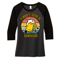 I Don't Give A Schnitzel Funny Oktoberfest Beer Women's Tri-Blend 3/4-Sleeve Raglan Shirt