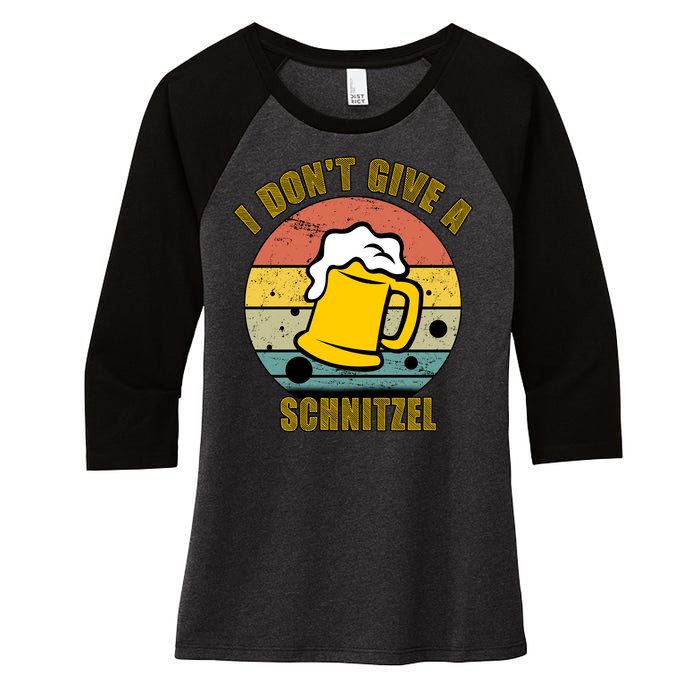 I Don't Give A Schnitzel Funny Oktoberfest Beer Women's Tri-Blend 3/4-Sleeve Raglan Shirt