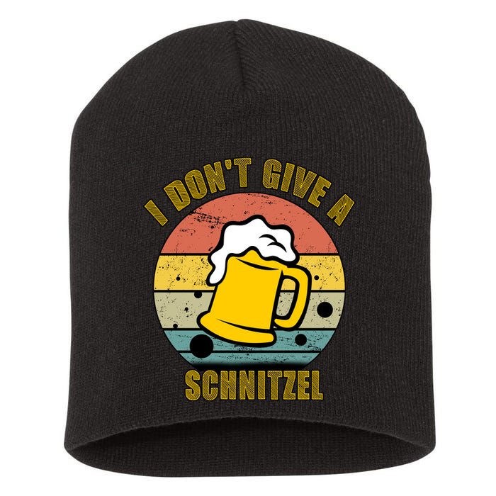 I Don't Give A Schnitzel Funny Oktoberfest Beer Short Acrylic Beanie