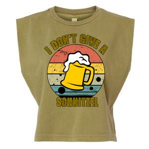 I Don't Give A Schnitzel Funny Oktoberfest Beer Garment-Dyed Women's Muscle Tee