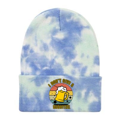 I Don't Give A Schnitzel Funny Oktoberfest Beer Tie Dye 12in Knit Beanie