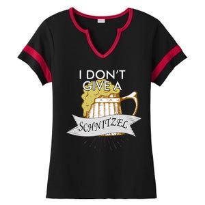 I Don't Give A Schnitzel Oktoberfest Beer Ladies Halftime Notch Neck Tee